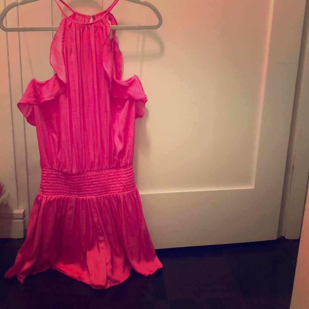 Hot Pink silk romper